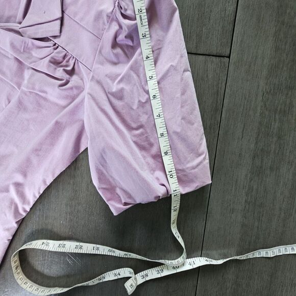 Worthington Lavender Lilac Short Sleeve Snap Up Shirt Blouse Collared SZ M NEW - Picture 5 of 9